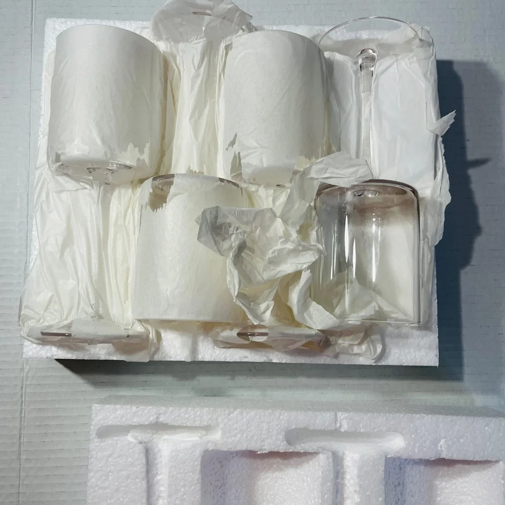 Elixir Square Wine Glasses Set of 4 -‎ Crystal Large (Pack 4), Clear